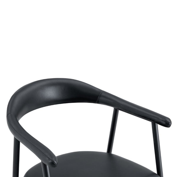 English Elm 4-Piece Matte PU Leather Dining Chair Set with Steel Legs for Modern Interiors Black W1151P473198