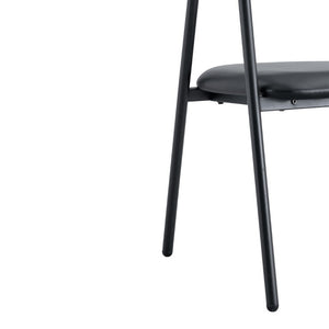 English Elm 4-Piece Matte PU Leather Dining Chair Set with Steel Legs for Modern Interiors Black W1151P473198