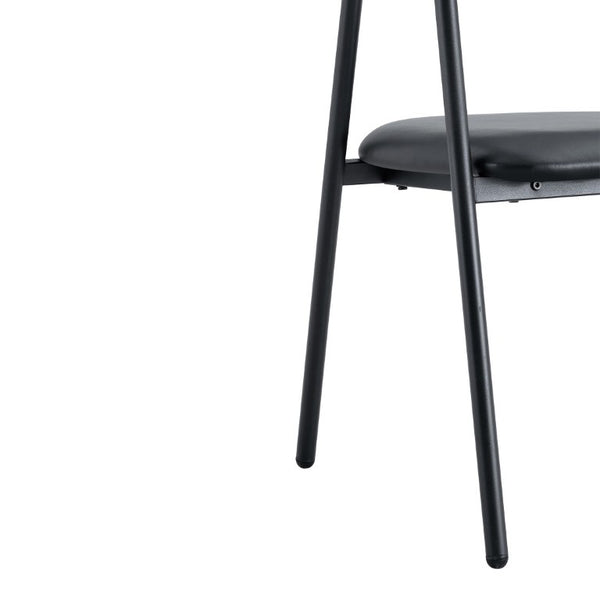 English Elm 4-Piece Matte PU Leather Dining Chair Set with Steel Legs for Modern Interiors Black W1151P473198
