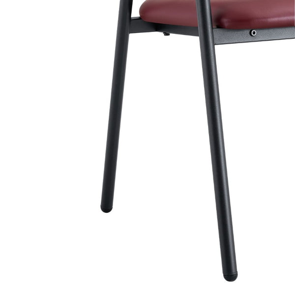 English Elm 4-Piece Matte PU Leather Dining Chair Set with Steel Legs for Modern Interiors Red+Black W1151P473199