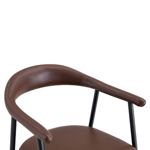English Elm 4-Piece Matte PU Leather Dining Chair Set with Steel Legs for Modern Interiors Brown+Black W1151P473200