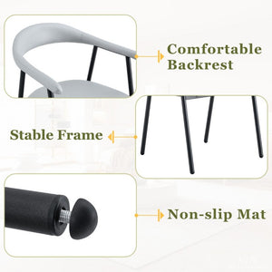 English Elm 4-Piece Matte PU Leather Dining Chair Set with Steel Legs for Modern Interiors Black+Light Gray W1151P473201
