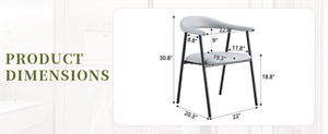 English Elm 4-Piece Matte PU Leather Dining Chair Set with Steel Legs for Modern Interiors Black+Light Gray W1151P473201