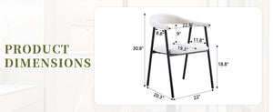 English Elm A Set of 4 Minimalist Fabric Dining Chairs with Curved Back and Matte Black Legs White W1151P473691