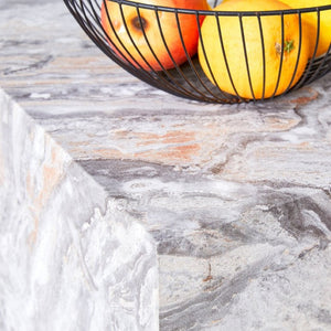 English Elm 39.37 Inch Marble Patterned MDF Rectangular Coffee Table for Modern Living Rooms W1151P476956