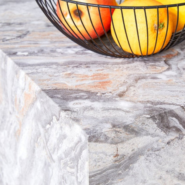 English Elm 39.37 Inch Marble Patterned MDF Rectangular Coffee Table for Modern Living Rooms W1151P476956