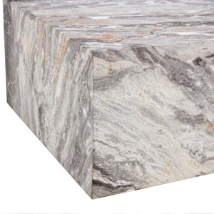 English Elm 39.37 Inch Marble Patterned MDF Rectangular Coffee Table for Modern Living Rooms W1151P476956