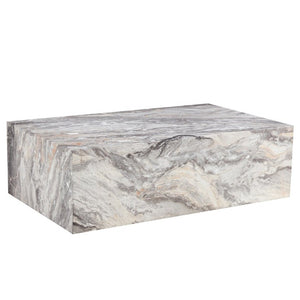 English Elm 39.37 Inch Marble Patterned MDF Rectangular Coffee Table for Modern Living Rooms W1151P476956
