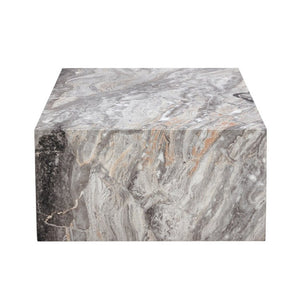 English Elm 39.37 Inch Marble Patterned MDF Rectangular Coffee Table for Modern Living Rooms W1151P476956