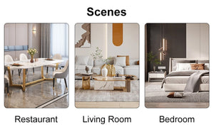 English Elm Modern PU Leather Dining Chair Set of 6 with Gold Legs and Foam Cushioned Seats W1151P494811