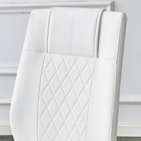 English Elm Modern PU Leather Dining Chair Set of 6 with Gold Legs and Foam Cushioned Seats W1151P494811