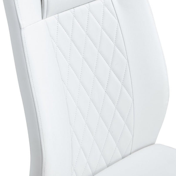 English Elm Modern PU Leather Dining Chair Set of 6 with Gold Legs and Foam Cushioned Seats W1151P494811