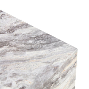 English Elm 39.3*21.7*11.8 Inch Marble Pattern MDF Coffee Table Low Profile Living Room Accent Gray W1151P500000