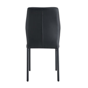 English Elm Luxury Channel Stitched PU Leather Dining Chairs with Matte Metal Base Set of 2 W1151P503583