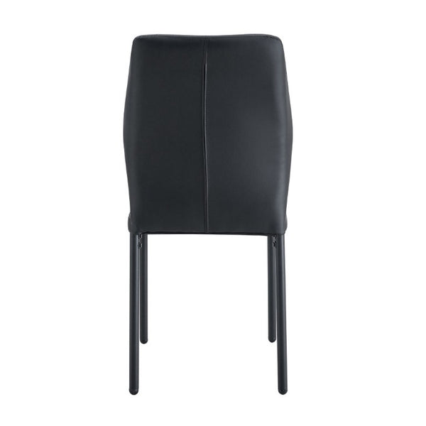 English Elm Luxury Channel Stitched PU Leather Dining Chairs with Matte Metal Base Set of 2 W1151P503583