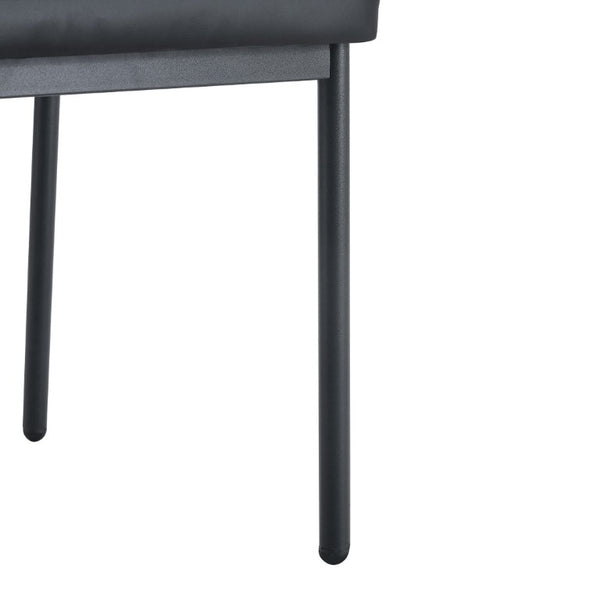 English Elm Luxury Channel Stitched PU Leather Dining Chairs with Matte Metal Base Set of 2 W1151P503583