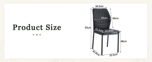 English Elm Luxury Channel Stitched PU Leather Dining Chairs with Matte Metal Base Set of 2 W1151P503583