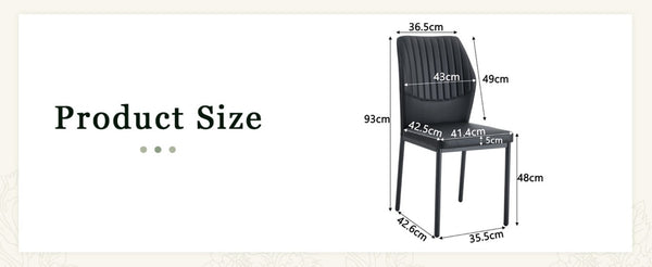 English Elm Luxury Channel Stitched PU Leather Dining Chairs with Matte Metal Base Set of 2 W1151P503583