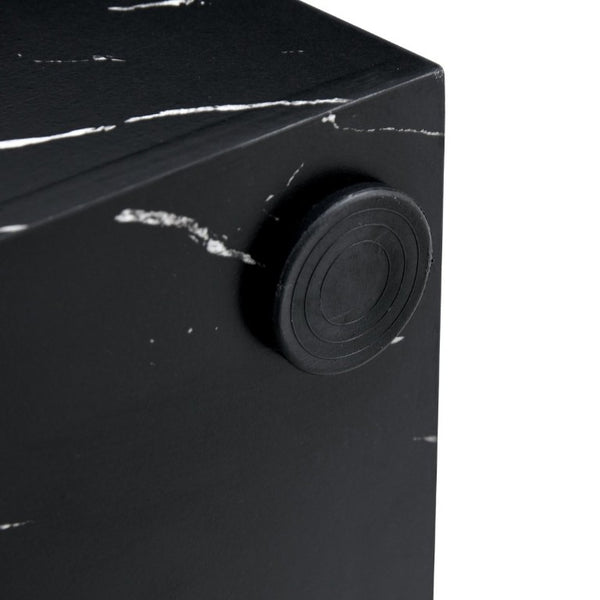 English Elm 39.3*21.7*11.8 Inch Marble Pattern MDF Coffee Table Low Profile Living Room Accent Black W1151P506382