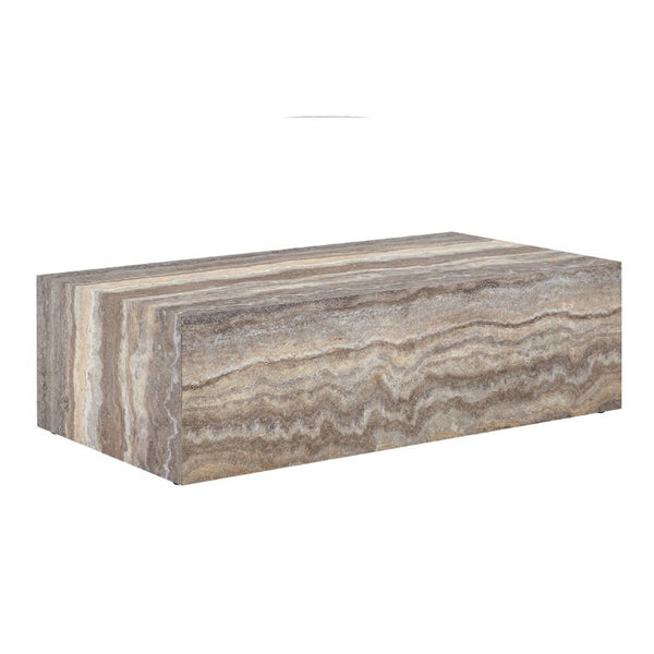 English Elm 39.3 Inch Rectangular MDF Coffee Table with Stone Pattern Waterproof Surface Modern Living Room W1151P510924