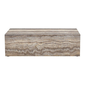 English Elm 39.3 Inch Rectangular MDF Coffee Table with Stone Pattern Waterproof Surface Modern Living Room W1151P510924
