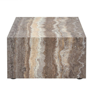 English Elm 39.3 Inch Rectangular MDF Coffee Table with Stone Pattern Waterproof Surface Modern Living Room W1151P510924