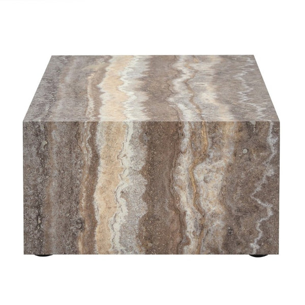 English Elm 39.3 Inch Rectangular MDF Coffee Table with Stone Pattern Waterproof Surface Modern Living Room W1151P510924