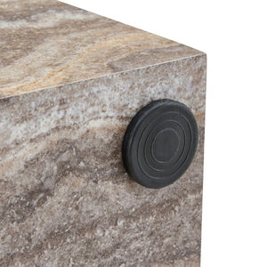 English Elm 39.3 Inch Rectangular MDF Coffee Table with Stone Pattern Waterproof Surface Modern Living Room W1151P510924