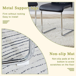 English Elm Table Set Round Tempered Glass Top Silver Legs Gray Pu Leather Chairs Modern Dining Black W1151S01784