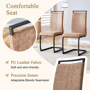English Elm Table and Chair Set Six Person MDF Wood Grain Top with Upholstered Brown Fabric Seating W1151S02073