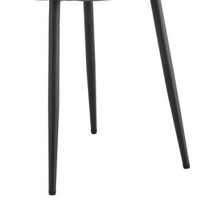 English Elm Table and Chair Set Seats Six with Storage Shelf Linen Upholstery Modern Dining Black, Dark Gray, Wood W1151S03437