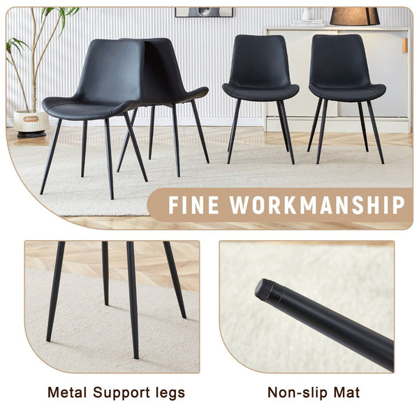 English Elm Table and Chair Set 7 Piece Dining with Wood Grain Spliced Top Plus Storage Shelf Wood & Black Black W1151S03445
