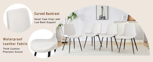 English Elm Table and Six Chair Dining Set Two-tone Mdf Top with Built-in Shelf for Easy Storage Black, White, Wood W1151S03453