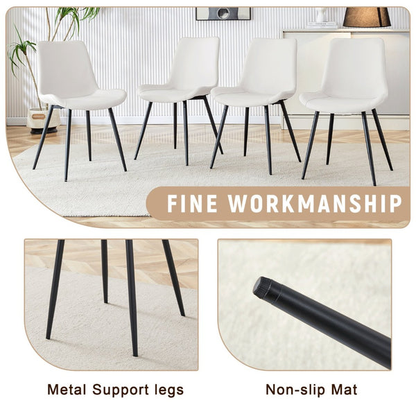 English Elm Table and Six Chair Dining Set Two-tone Mdf Top with Built-in Shelf for Easy Storage Black, White, Wood W1151S03453