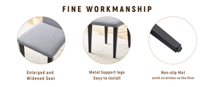 English Elm Table and Chair Set Nine Piece Dining with Storage Shelf Linen Upholstered Seating Black, Light Gray, Wood W1151S03462