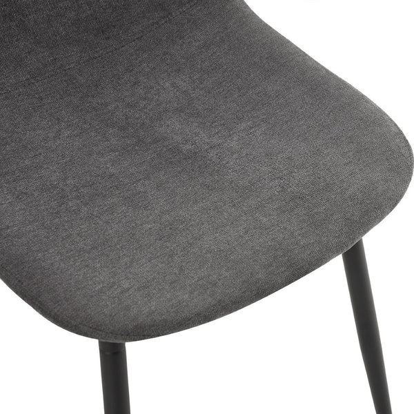 English Elm Table and Chair Set Seats Six with Storage Shelf Linen Upholstery Modern Dining Dark Gray, White+Black W1151S03493