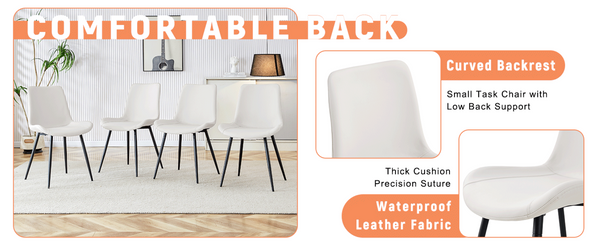 English Elm Table and Six Chair Dining Set Two-tone Mdf Top with Built-in Shelf for Easy Storage White + Black W1151S03505