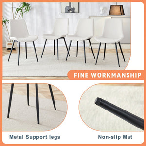 English Elm Table and Six Chair Dining Set Two-tone Mdf Top with Built-in Shelf for Easy Storage White + Black W1151S03505