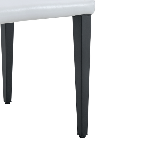 English Elm Table and Chair Set Seven Piece Rectangular Dining with Storage Shelf and PU Leather Seats White+Black 8 Chairs - Simple W1151S03512