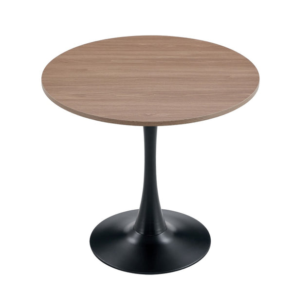 English Elm Table and Chair Set Round Walnut Top with Hourglass Base for Compact Dining Spaces W1151S03549