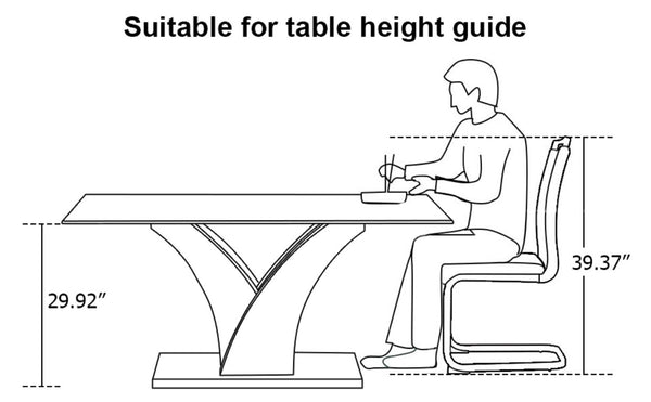 English Elm Modern Tempered Glass Dining Table with Sculptural MDF Base Seats Six in Style W1151S03748