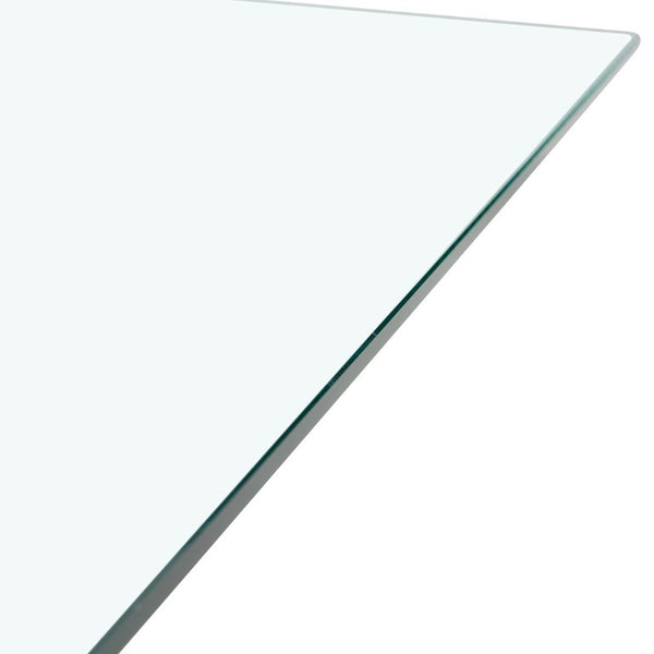 English Elm Modern Tempered Glass Dining Table with Sculptural MDF Base Seats Six in Style W1151S03748