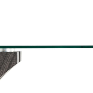 English Elm Modern Tempered Glass Dining Table with Sculptural MDF Base Seats Six in Style W1151S03748