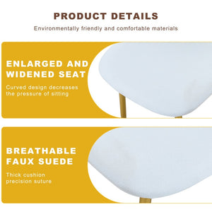English Elm Table and Chair Set Height Adjustable Mdf Top Gold Legs Linen Dining for Studio W1151S03773