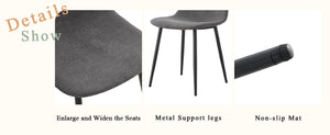 English Elm Table and Chair Set Glass Top Dining with Six Linen Upholstered Seats Wood Tone Legs W1151S03875