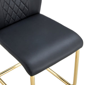 English Elm Table and Chair Set Tempered Glass Top with X Base and 8 PU Leather Dining Seats W1151S03881
