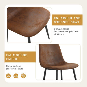 English Elm Table and Chair Set Clear Tempered Glass Top with X Leg Base Six Upholstered Seats W1151S03888