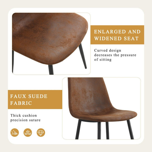 English Elm Table and Chair Set Clear Tempered Glass Top with X Leg Base Six Upholstered Seats W1151S03888
