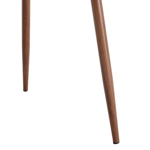 English Elm Table and Chair Set Glass Top Dining with Eight Linen Upholstered Seats Walnut Legs W1151S03895