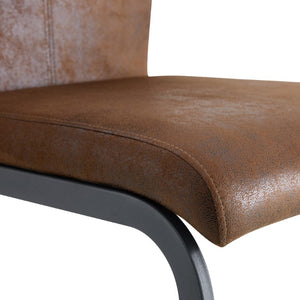 English Elm Table and Chair Set Seating Six with Wood Grain MDF Top and Upholstered Fabric Seats W1151S03904